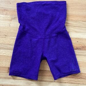 Beyond Yoga Purple Spacedye Maternity Bike Shorts